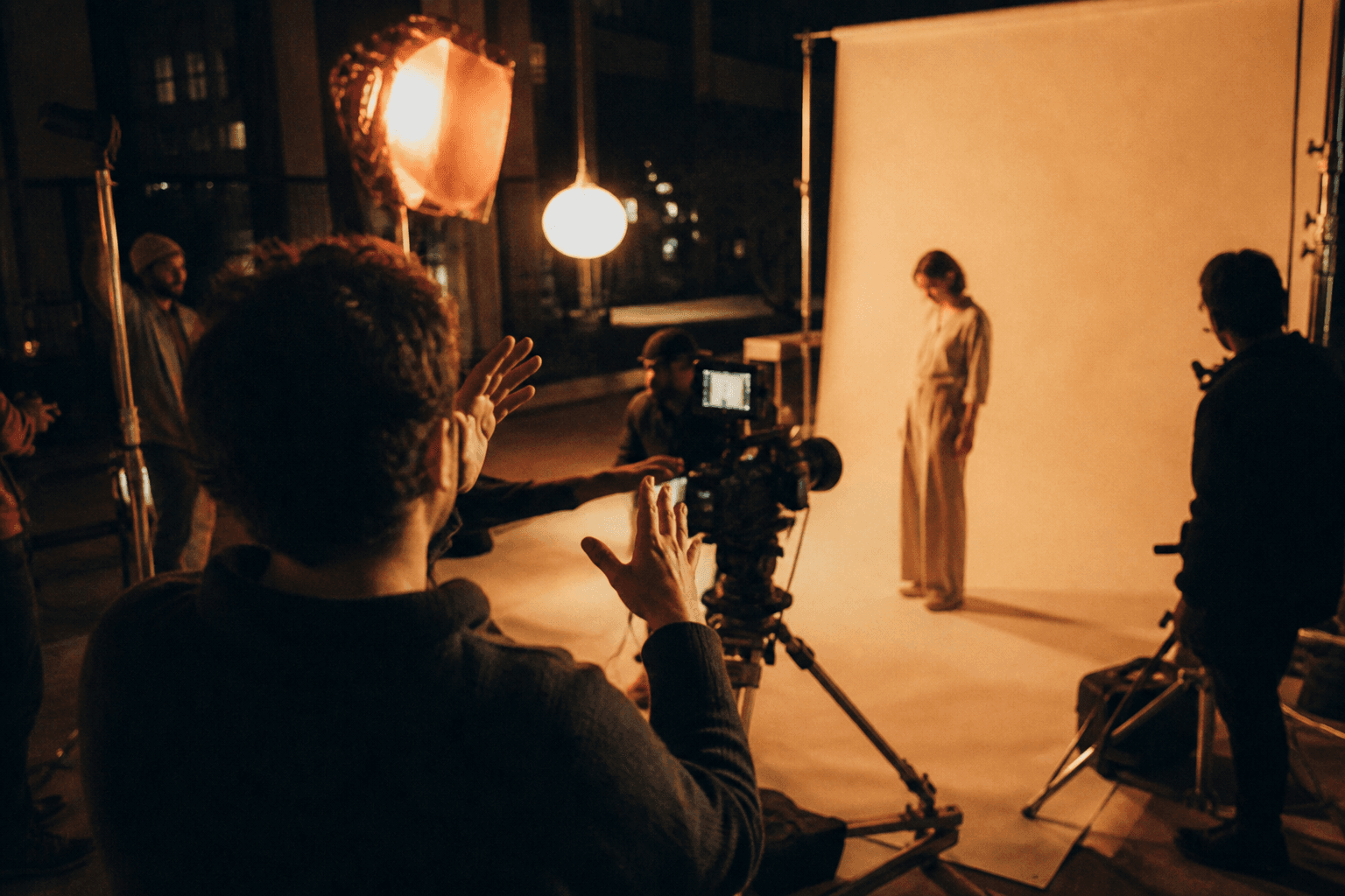 Film set under tungsten and papaya gel light